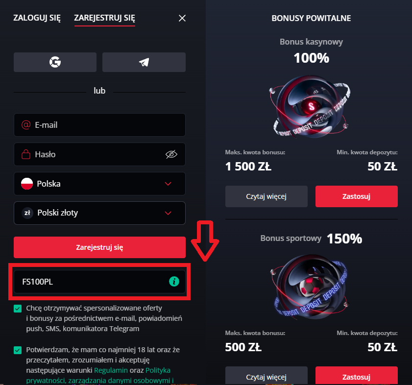 Starda - bonus bez depozytu